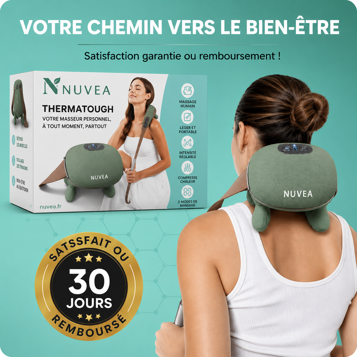 Masseur cervical chauffant